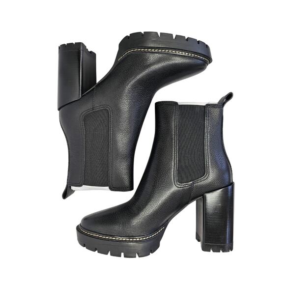 Tory Burch Shoes - Tory Burch Carson Lug 70 MM Sole High Heel Bootie Boots Size 8 Black NWT